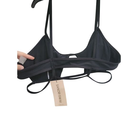 Sanori Sao Paulo Bikini Top Black Size Large Cut Outs Adjustable Straps Swim NEW - Picture 9 of 10